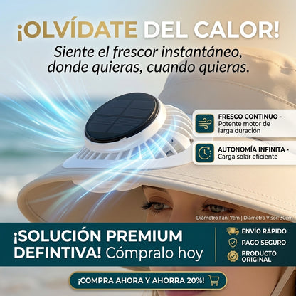 🫟💨Vicera Verano con Tapa De Ventilador Solar🤯🌞liviana y silenciosa