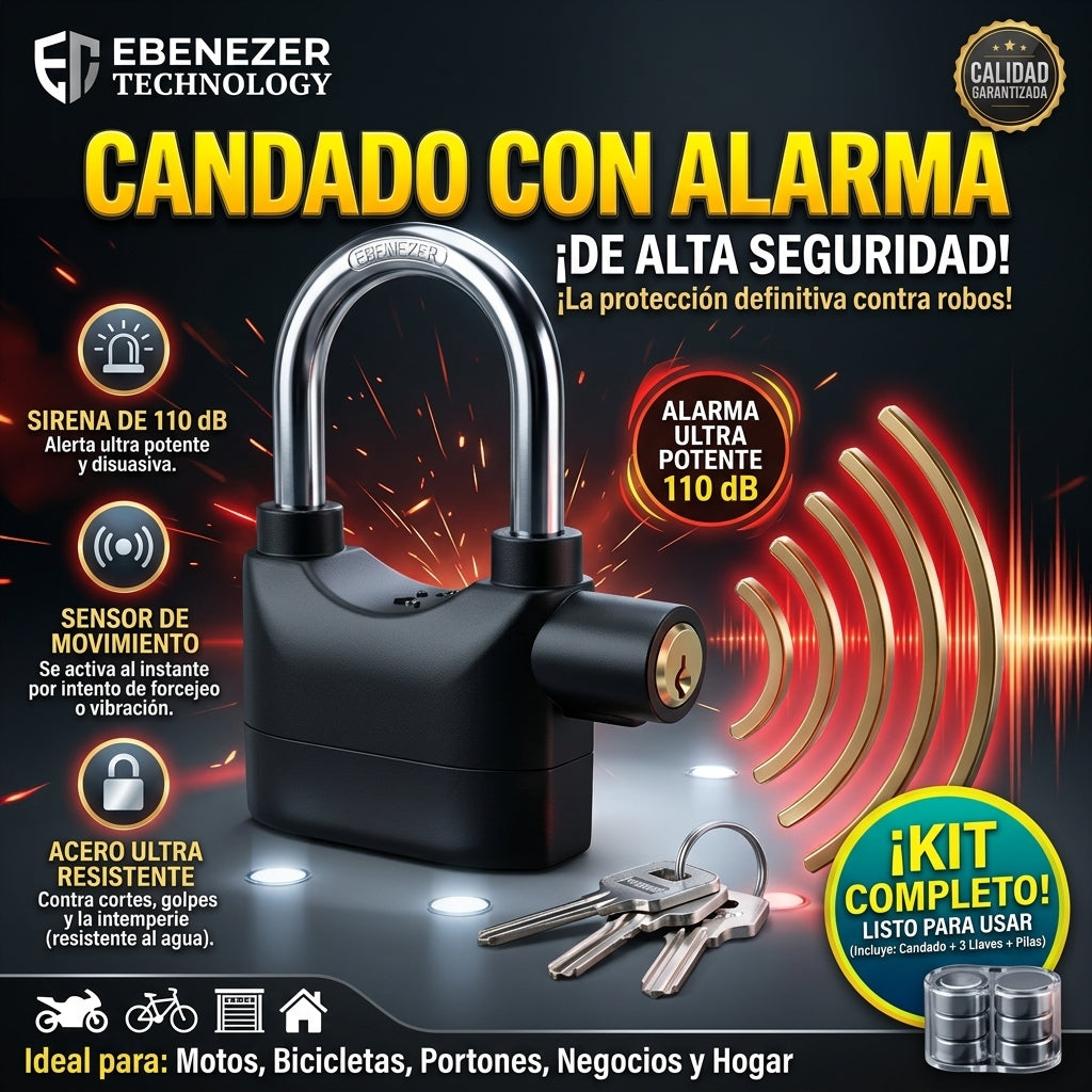 Candado antirrobo con alarma - detalle de instalación