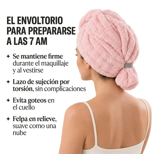 Toalla para cabello plush de secado rápido