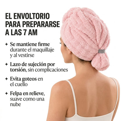 👉Twist' La Toalla Para Cabello Secado Rápido Plush Secadorapido 2x1🤯