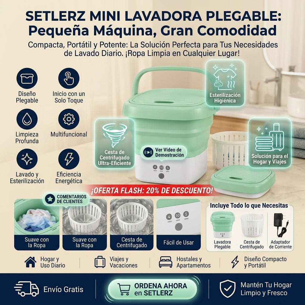 Mini lavadora con centrifugado