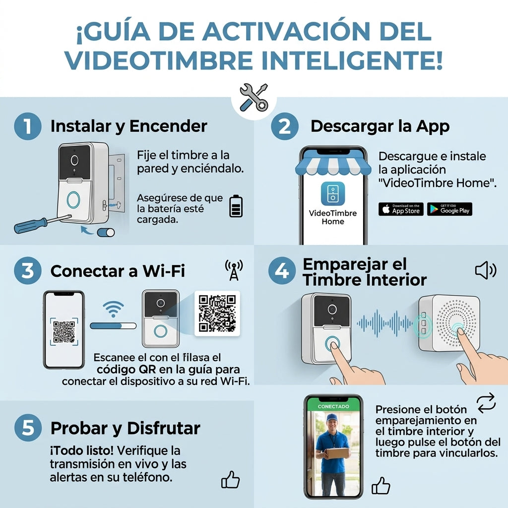 Timbre Inalambrico Con Camara Wifi