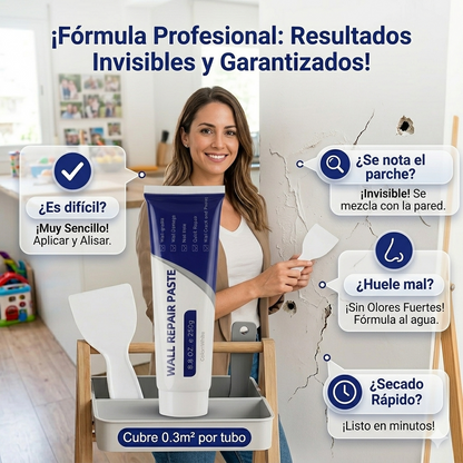 1+1 WallFix Pro: Crema Reparadora de Paredes - Cubre Grietas y Agujeros Instantáneamente OFERTA 2X1🔥