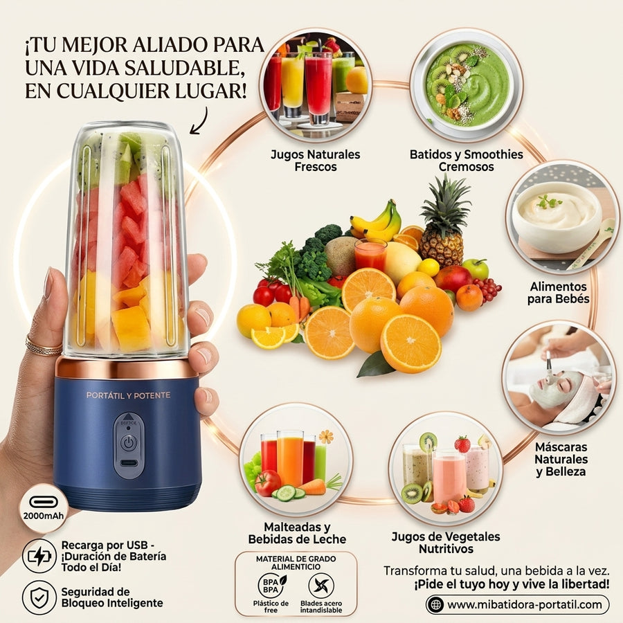 Mini Batidora 2 Vasos de 400ml GasparCl
