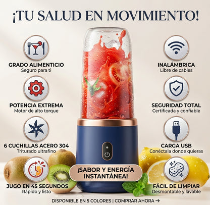 🍋‍🟩🍑🥤Mini Batidora 2 Vasos De 400ml🫟