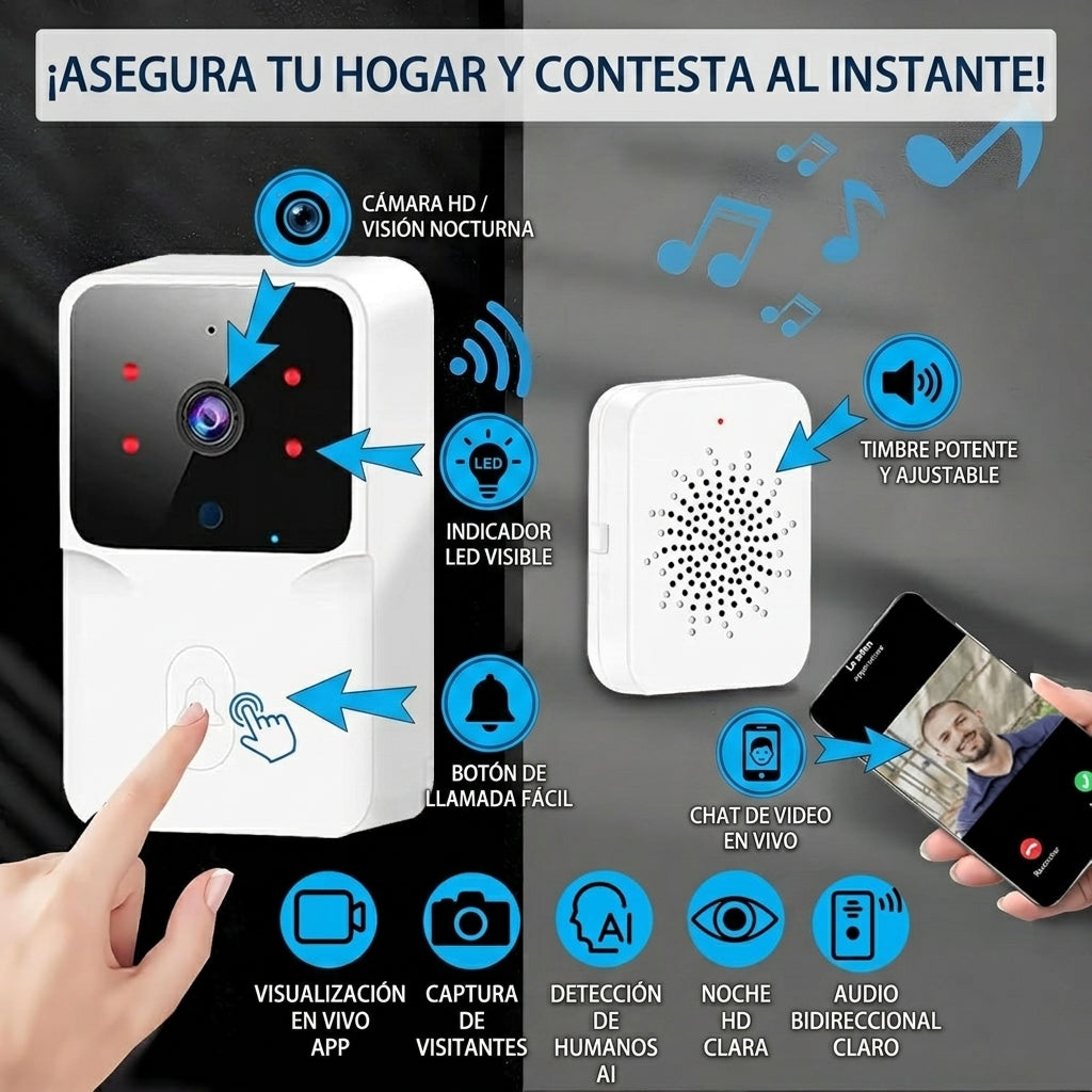 Timbre Inalambrico Con Camara Wifi