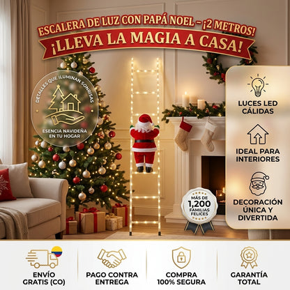 Escalera Colgante🪜✨ de Luces Viejito Pascuero Luces Led🎅✨
