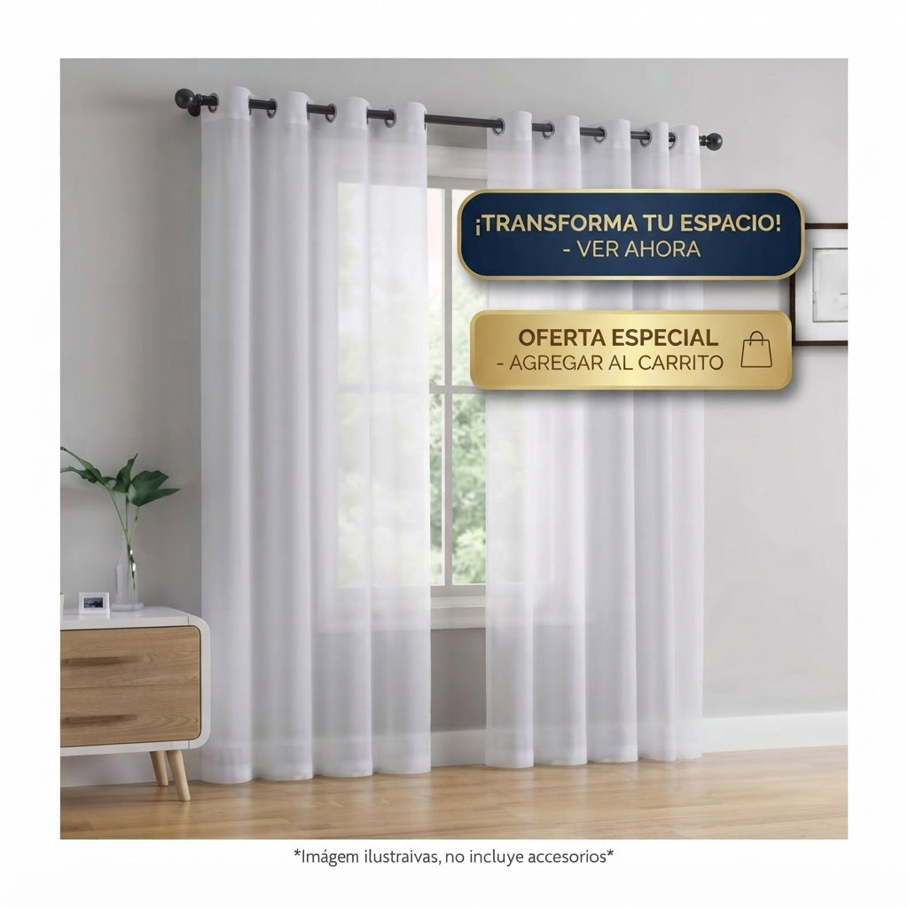 Cortina Velo Liso 140x220cm 2 Panos
