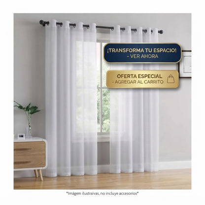 Cortina Velo Liso 140x220cm 2 Panos
