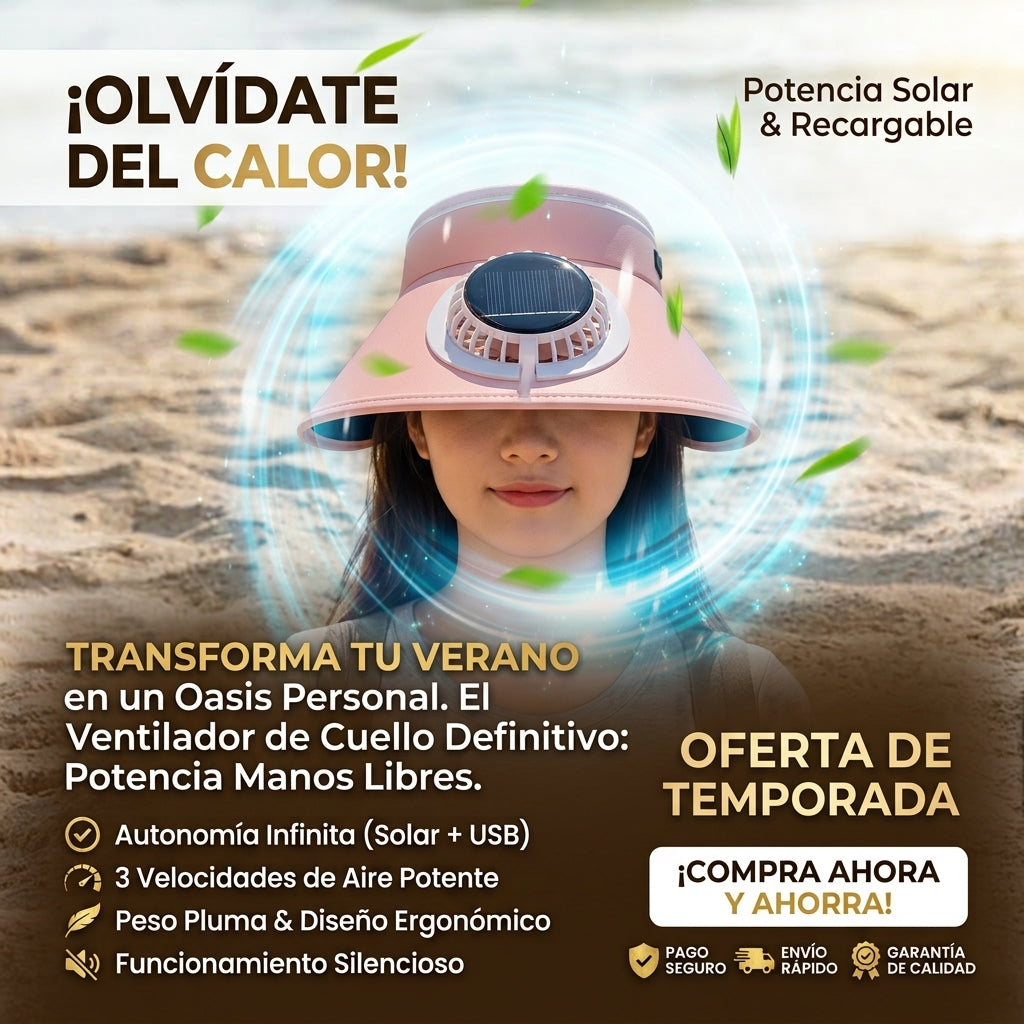 🫟💨Vicera Verano con Tapa De Ventilador Solar🤯🌞liviana y silenciosa