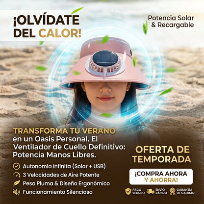 🫟💨Vicera Verano con Tapa De Ventilador Solar🤯🌞liviana y silenciosa