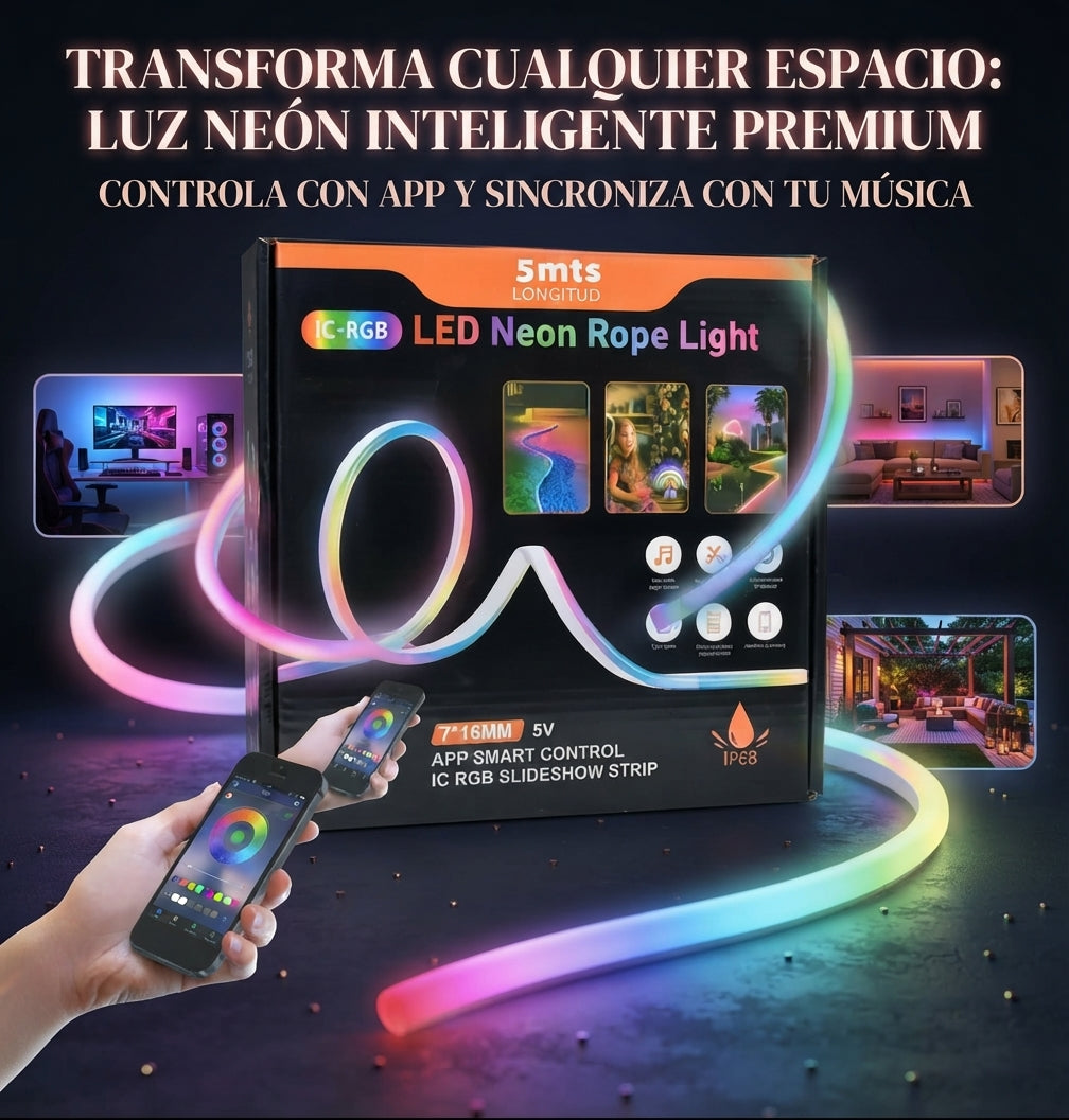 Cinta Led De Neon Rgb Musical Ip68