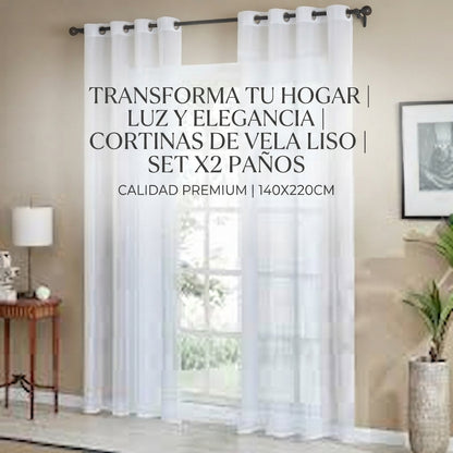 Cortina Velo Liso 140x220cm 2 Panos