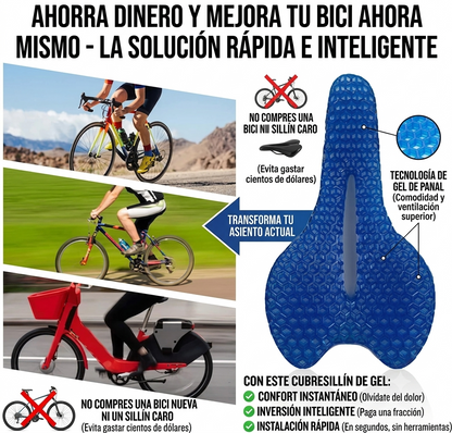 👉🏻🚴🏻Cobertor de Sillín Ergonómico con Gel — Instálalo en Segundos y Pedalea Sin Dolor🚴🏻