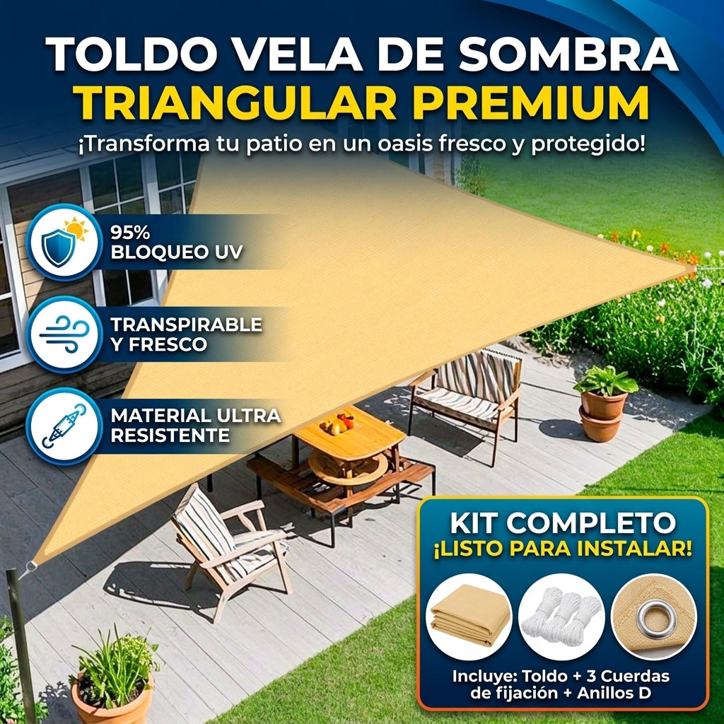 Toldo Vela Triangular 3.5 X 3.5 M