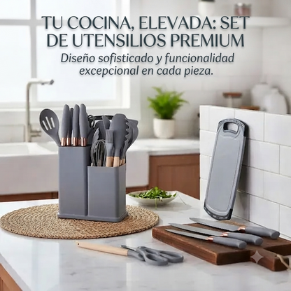 Kit Utensilios Cocina Silicona 19 Piezas