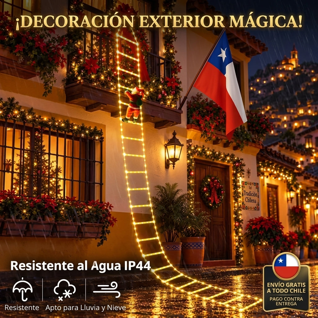 Escalera Colgante🪜✨ de Luces Viejito Pascuero Luces Led🎅✨