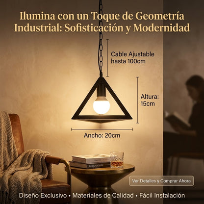 Lampara Colgante Forma Triangulo 3 Luces