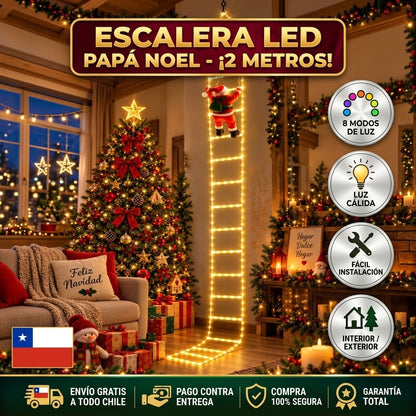 Escalera Colgante🪜✨ de Luces Viejito Pascuero Luces Led🎅✨
