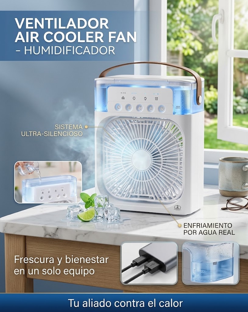 Ventilador Y Humificador Portatil Usb
