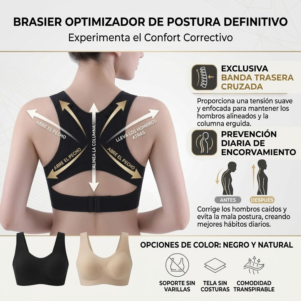 👉🏻OFERTA 2X1🔥 Sujetador Corrector de Postura con Espalda Cruzada 🔥🤯 Comodidad y Estilo