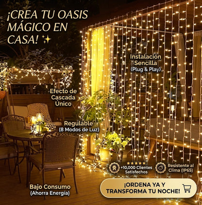 ✨Luces De Cortina Luz Amarillo 🎄De 3x2M 🤯Crea tu oasis Mágico🌟