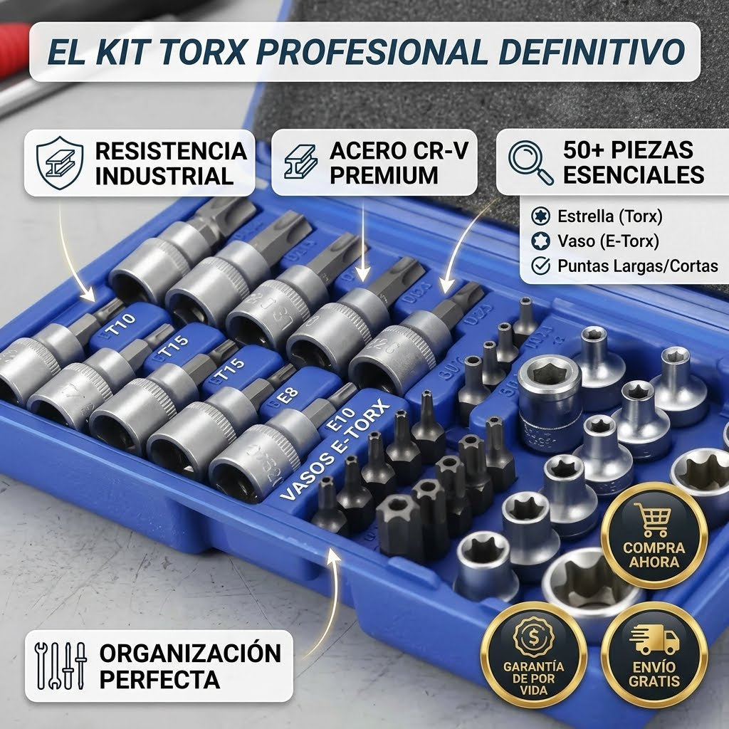 🦺🛠️Juego Dados Hembra Macho 34 Piezas 👷🏻🫵🏻 Torx macho y E-Torx hembra