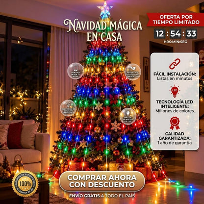 🌟Estrella Navideña Con Ramal 💫De Luces Led🤯🔥