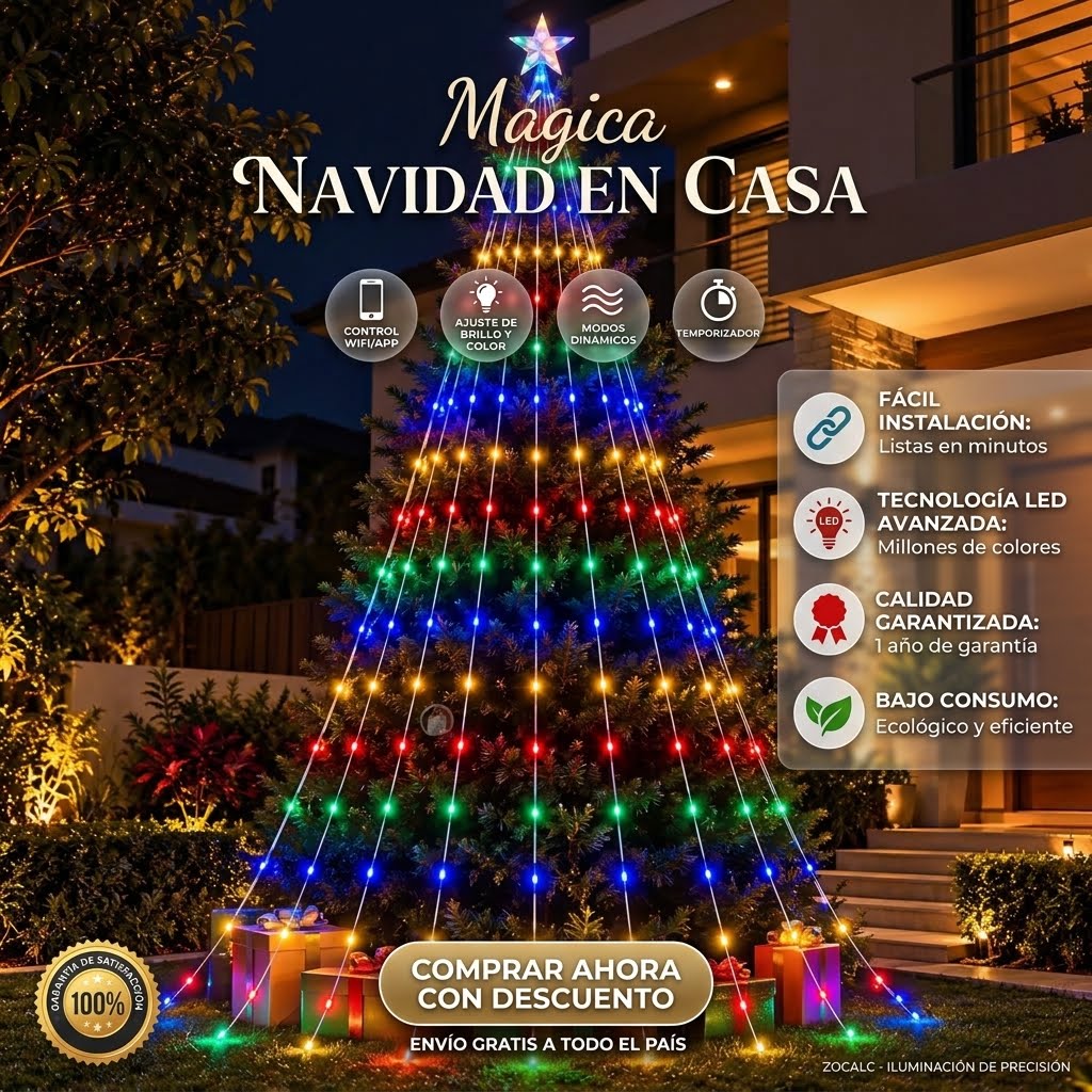 🌟Estrella Navideña Con Ramal 💫De Luces Led🤯🔥