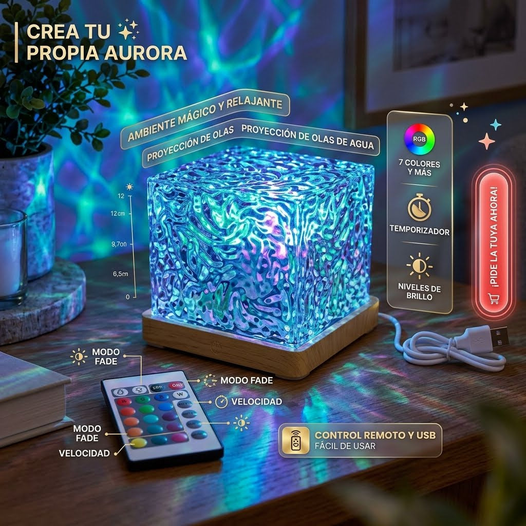 Lampara De Aurora Boreal💫 Ondas Proyectadas
