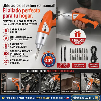 👷🏻Destornillador 4.8v Recargable 45pc👉🏻🔥