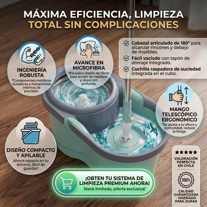 🫧Mopa Trapeador 👉🏻Giratorio 360🤯🧹Fácil sin Esfuerzo