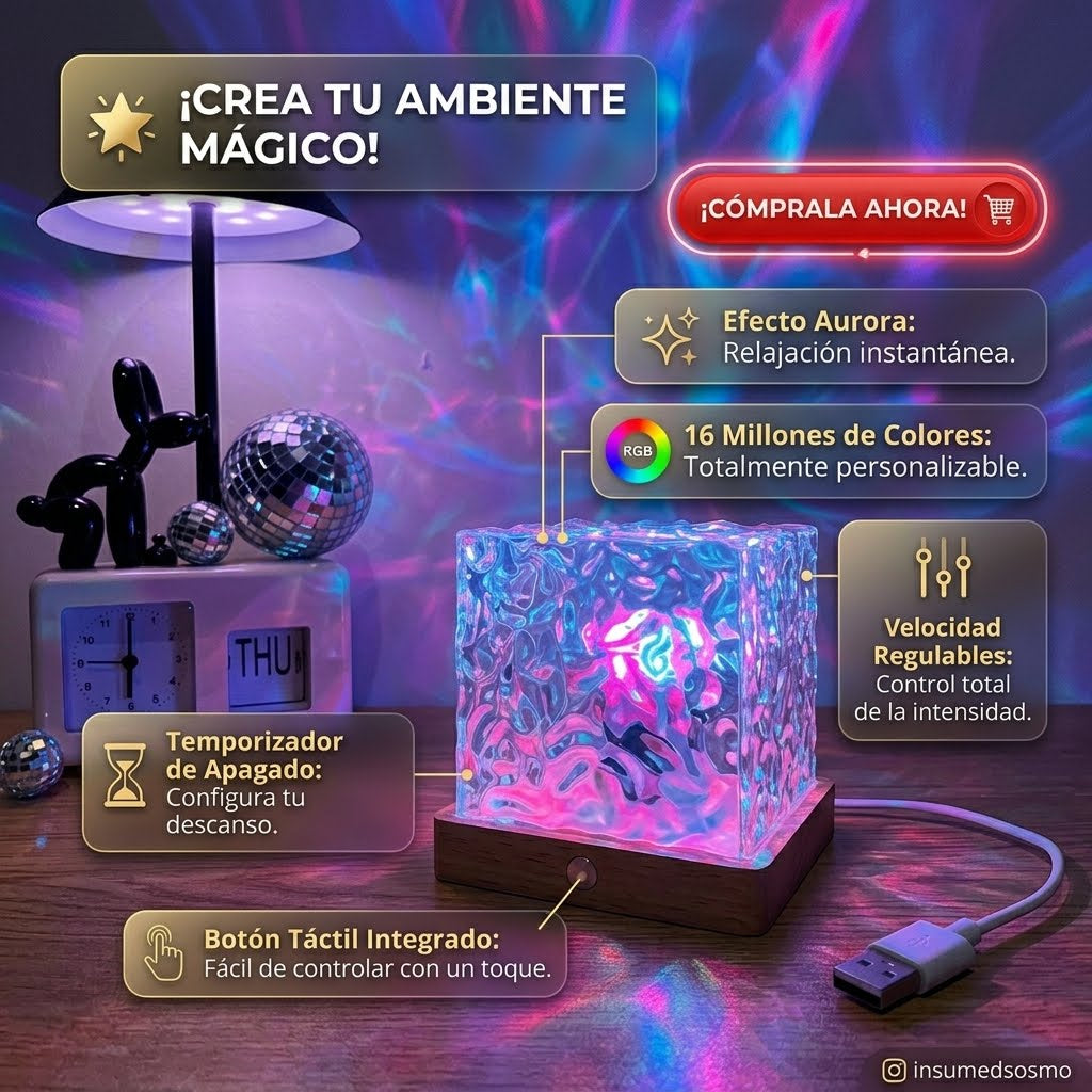 Lampara De Aurora Boreal💫 Ondas Proyectadas