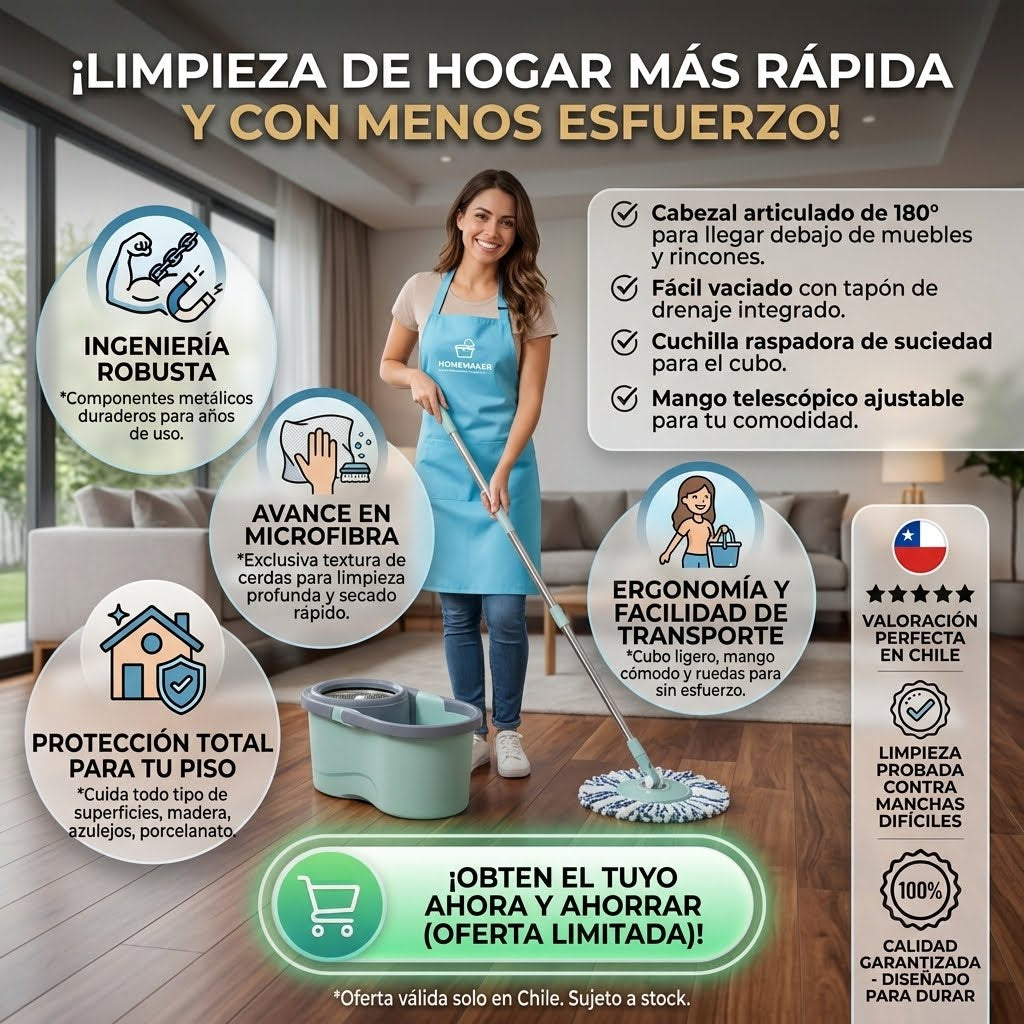 🫧Mopa Trapeador 👉🏻Giratorio 360🤯🧹Fácil sin Esfuerzo