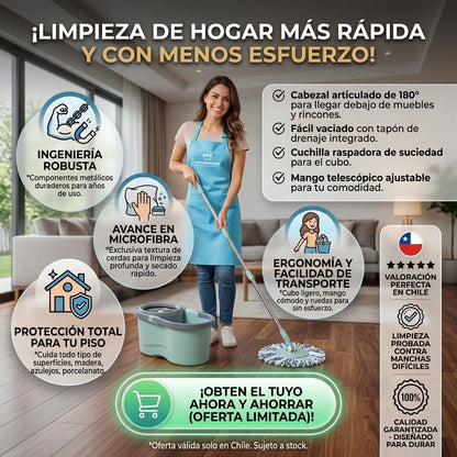 🫧Mopa Trapeador 👉🏻Giratorio 360🤯🧹Fácil sin Esfuerzo