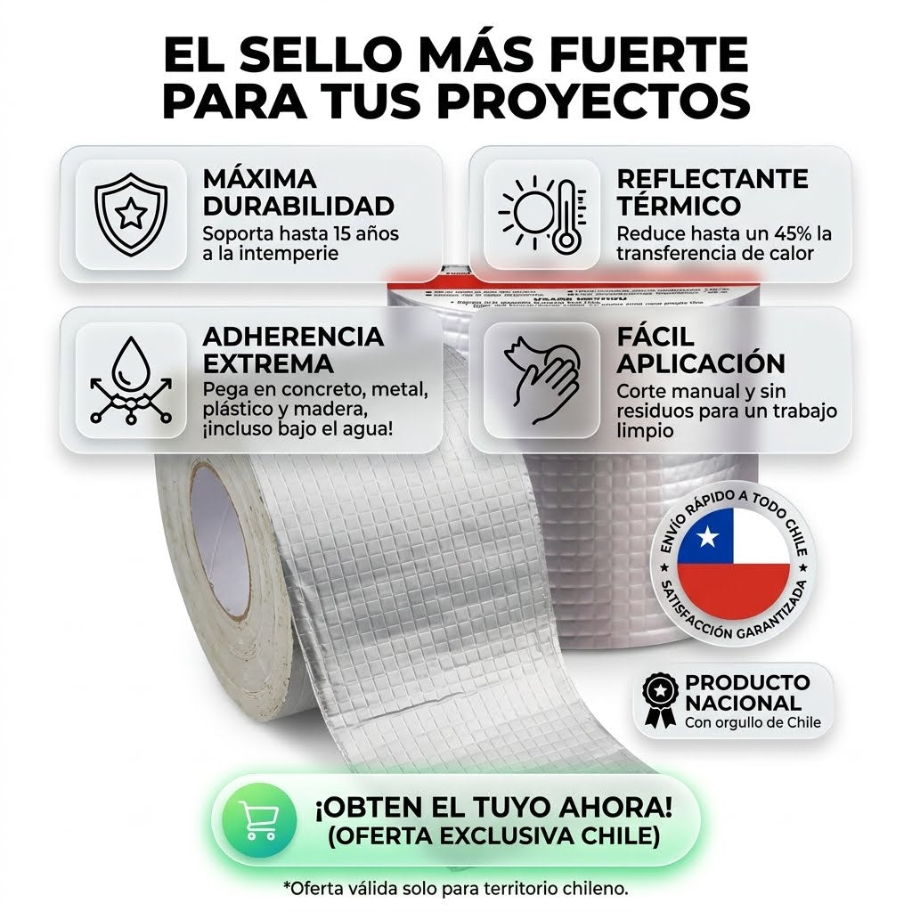 2X1 Cinta Tapagoteras Para Techo Adhesiva🚫💧