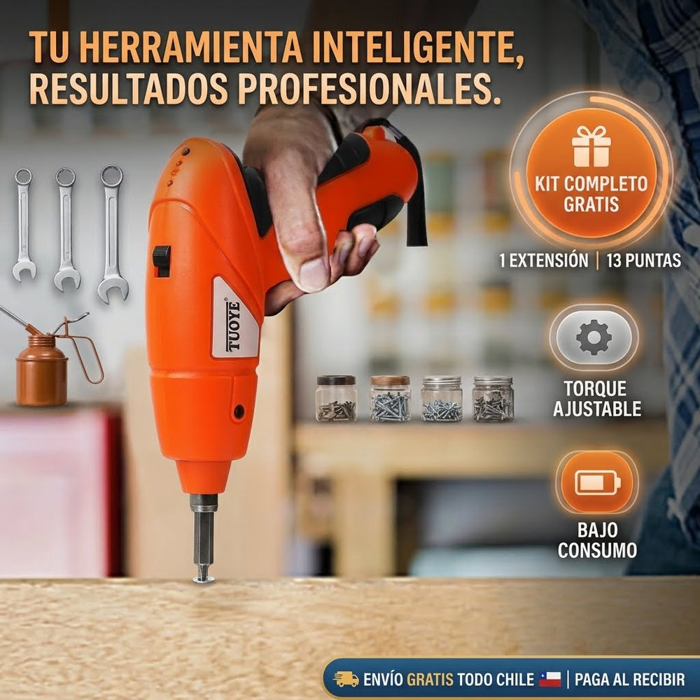 Destornillador recargable 4.8V con set de 45 piezas