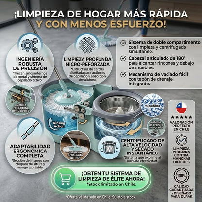 🫧Mopa Trapeador 👉🏻Giratorio 360🤯🧹Fácil sin Esfuerzo