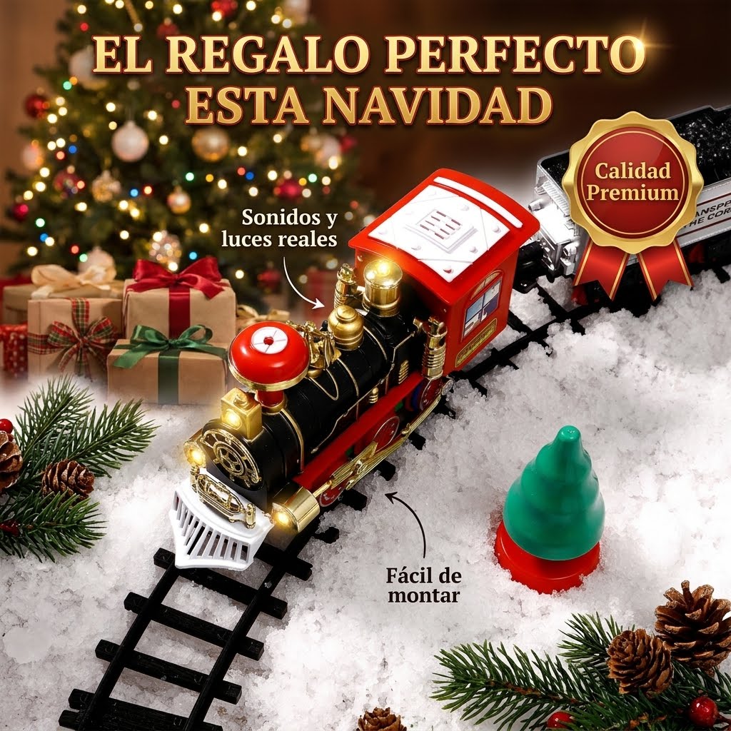 OFERTA ESPECIAL 💯Tren Electrico Musical Navideno Clasico🥳 💨El mejor Regalo🤶👉