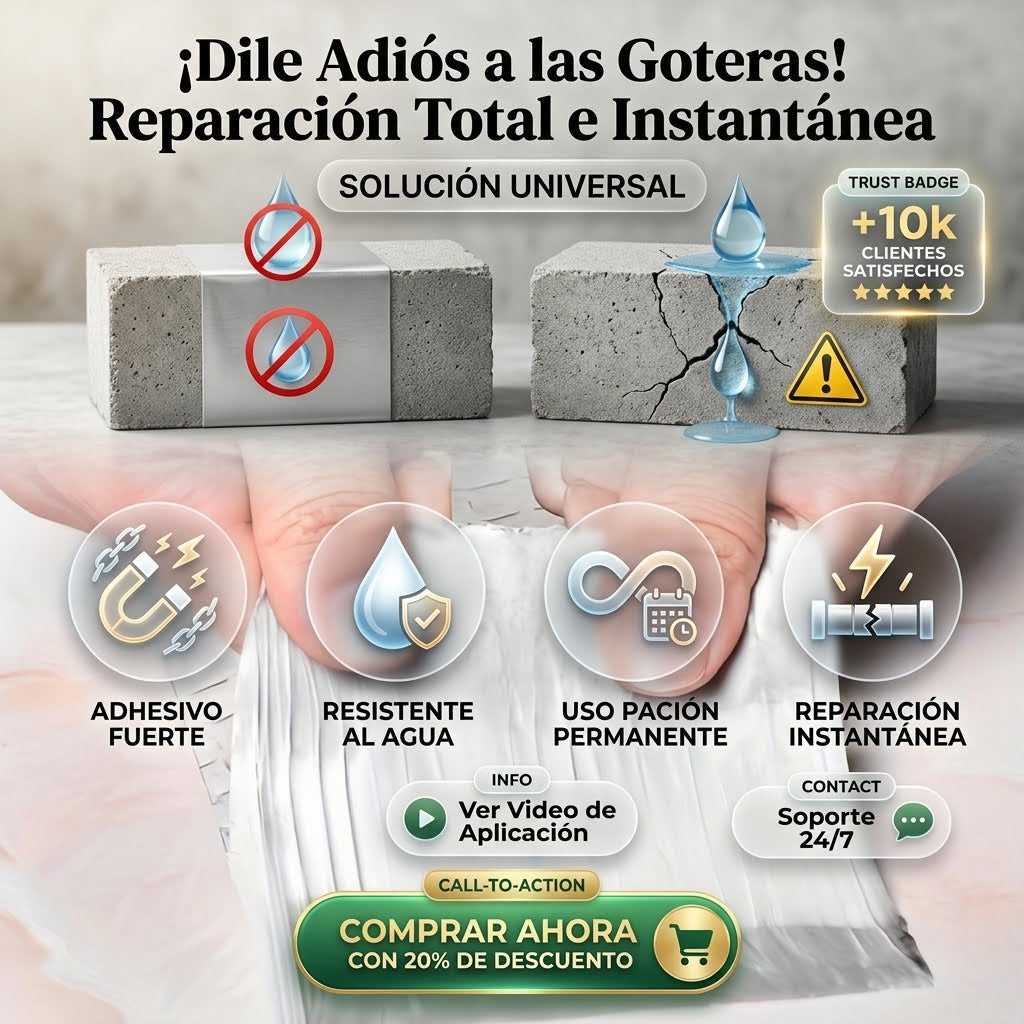 2X1 Cinta Tapagoteras Para Techo Adhesiva🚫💧