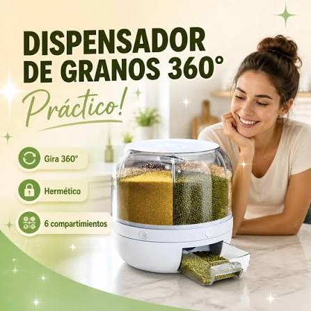 🌾 Dispensador Giratorio 360° Premium | 6 Compartimentos con Bandeja Antigoteo | Organiza tu Cocina al Instante