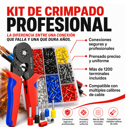 Kit Crimpado Profesional 1200 Terminales