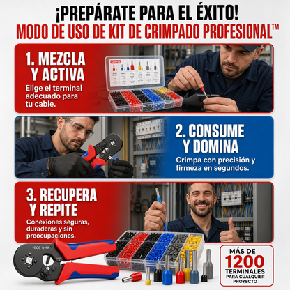 Kit Crimpado Profesional 1200 Terminales