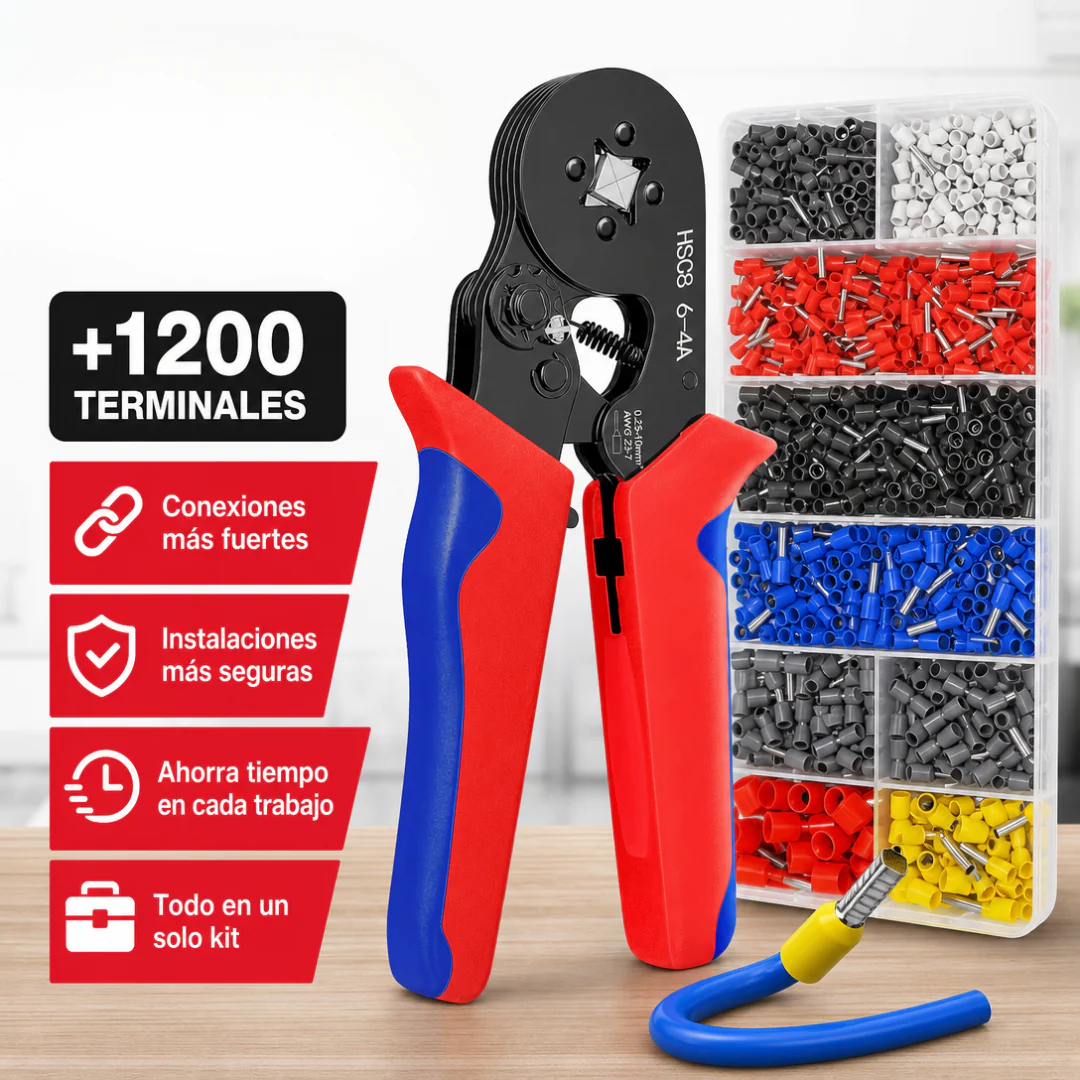Kit Crimpado Profesional 1200 Terminales