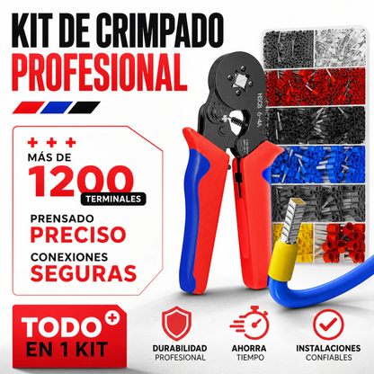 Kit Crimpado Profesional 1200 Terminales