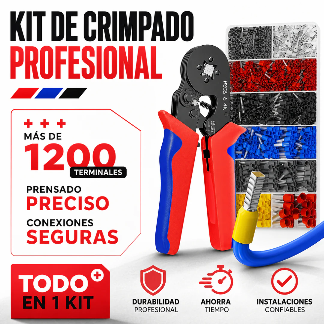Kit Crimpado Profesional 1200 Terminales