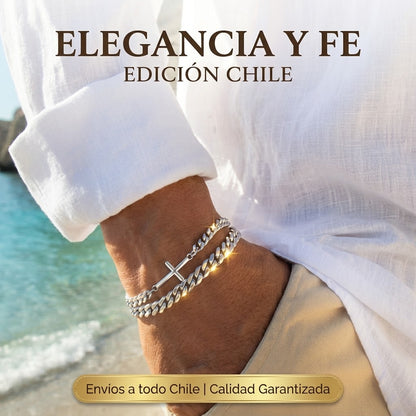 ⛓️🖤Pulsera Estilo 👉🏻Doble Cruz🔥😯